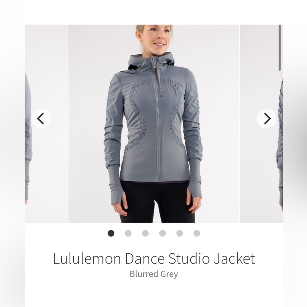 Size 8 studio jacket in blurred grey.